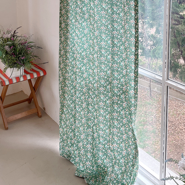 바이아미 스무드 잔꽃 플라워 빈티지 아이방 커튼 맞춤 제작
