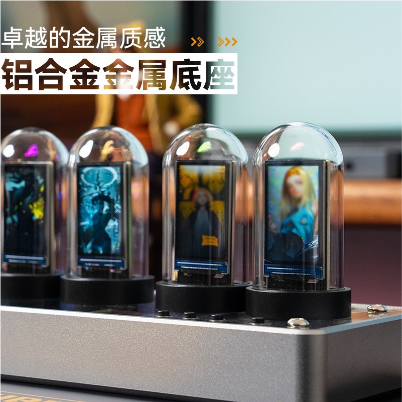 진공관시계 데스크테리어 레트로 감성 발광 RGB - 상세 이미지 4