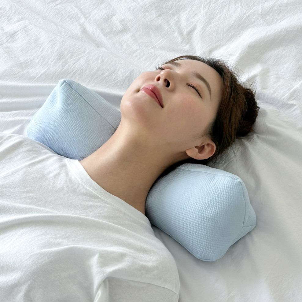 누아 메밀 경추베개 거북목 일자목 경추목베개 미니 숯그레이