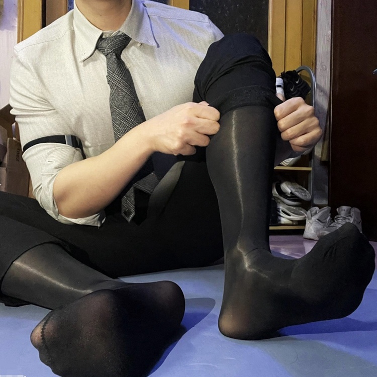 LK 남성 무지장목양말 직장인 롱 정장양말 남성 고급 실켓면 무릎삭스 - 상세 이미지 3