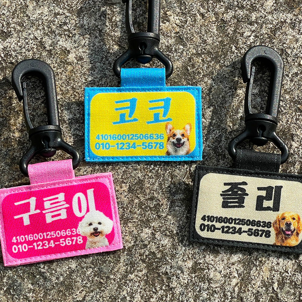 리틀아미고 강아지네임택 강아지인식표 패브릭네임택 이름표 - 상세 이미지 2