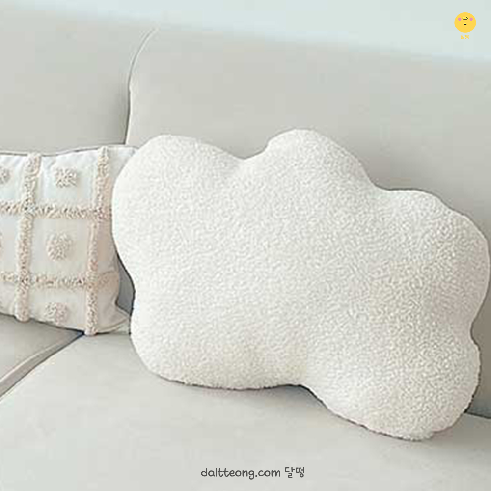 달떵 귀여운 구름 솜사탕 쇼파 쿠션 예쁜 화이트 감성 거실 인테리어 침대 등쿠션
