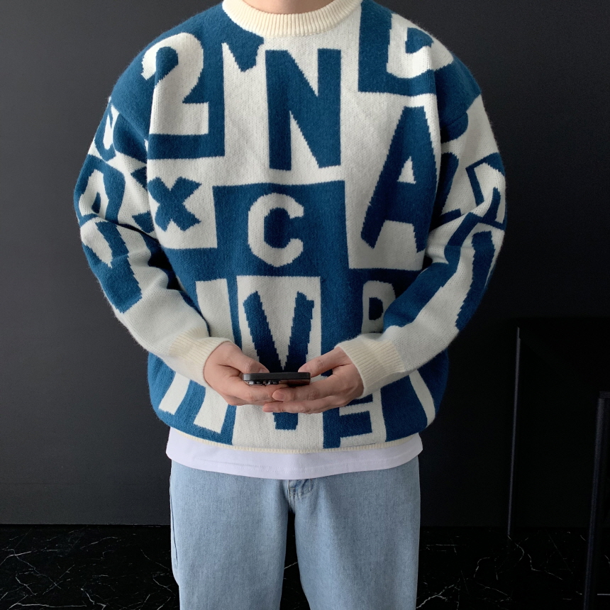 남자오버핏니트 커플니트 겨울 남성스웨터 2ndarchive 세컨아카이브 - 상세 이미지 5