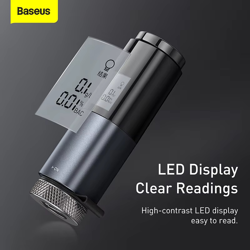 Baseus LED 알코올 테스터 알코올 감지기 USB 충전식 음주 측정기 고감도 센서 - 상세 이미지 2