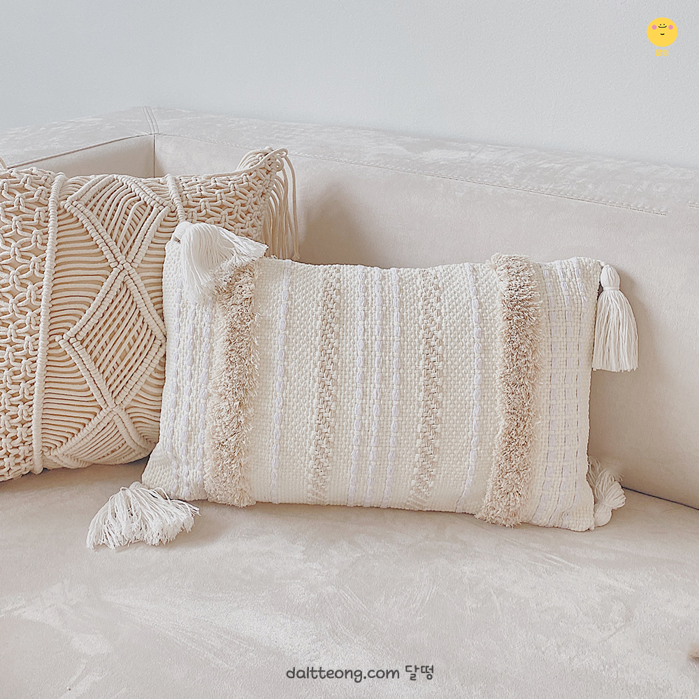 달떵 북유럽 스트라이프 터프트 직사각 쇼파 쿠션 커버 예쁜 고급 거실 침실 모던 인테리어