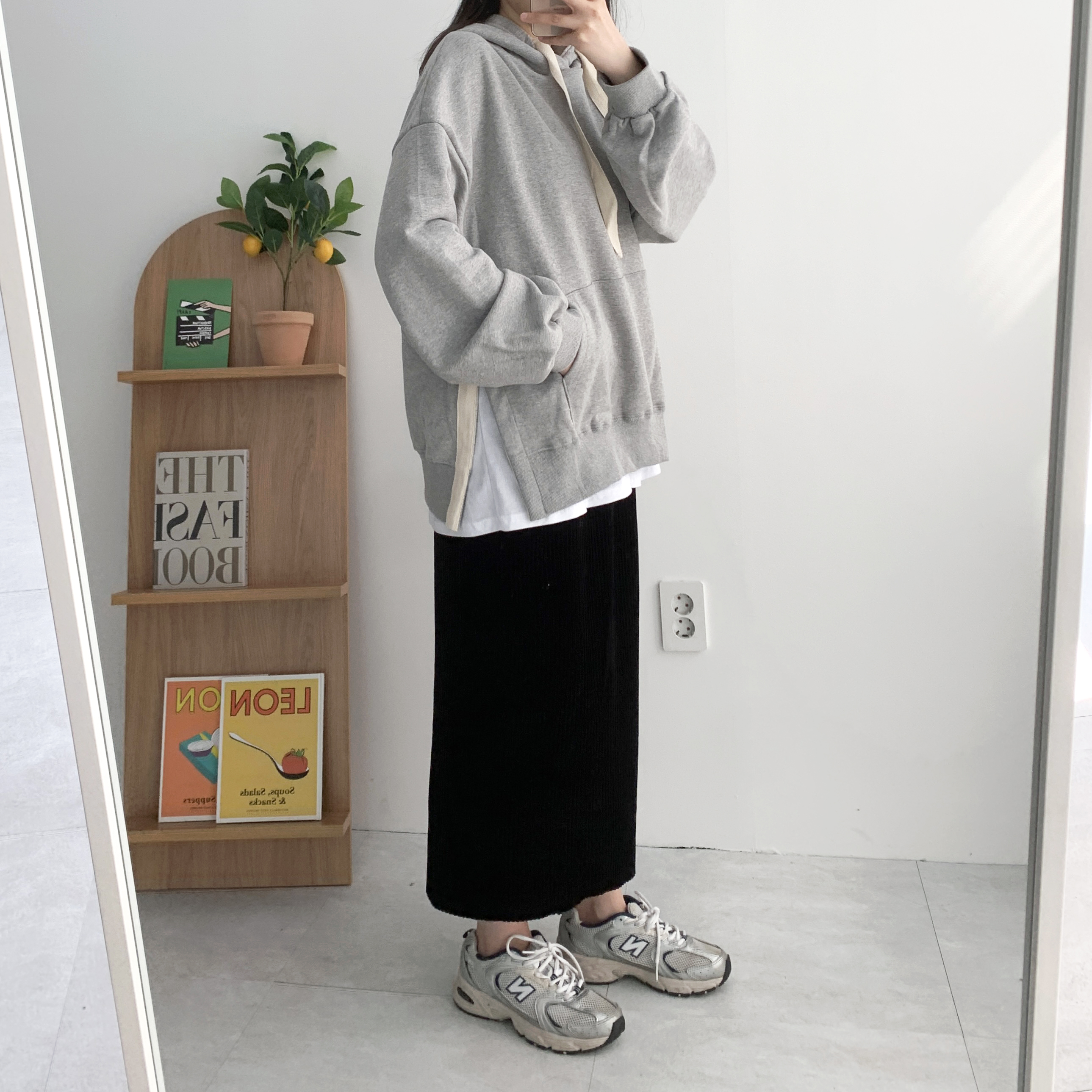 여성빅사이즈후드티 양기모후드티 네이비 임산부맨투맨 이미지 8