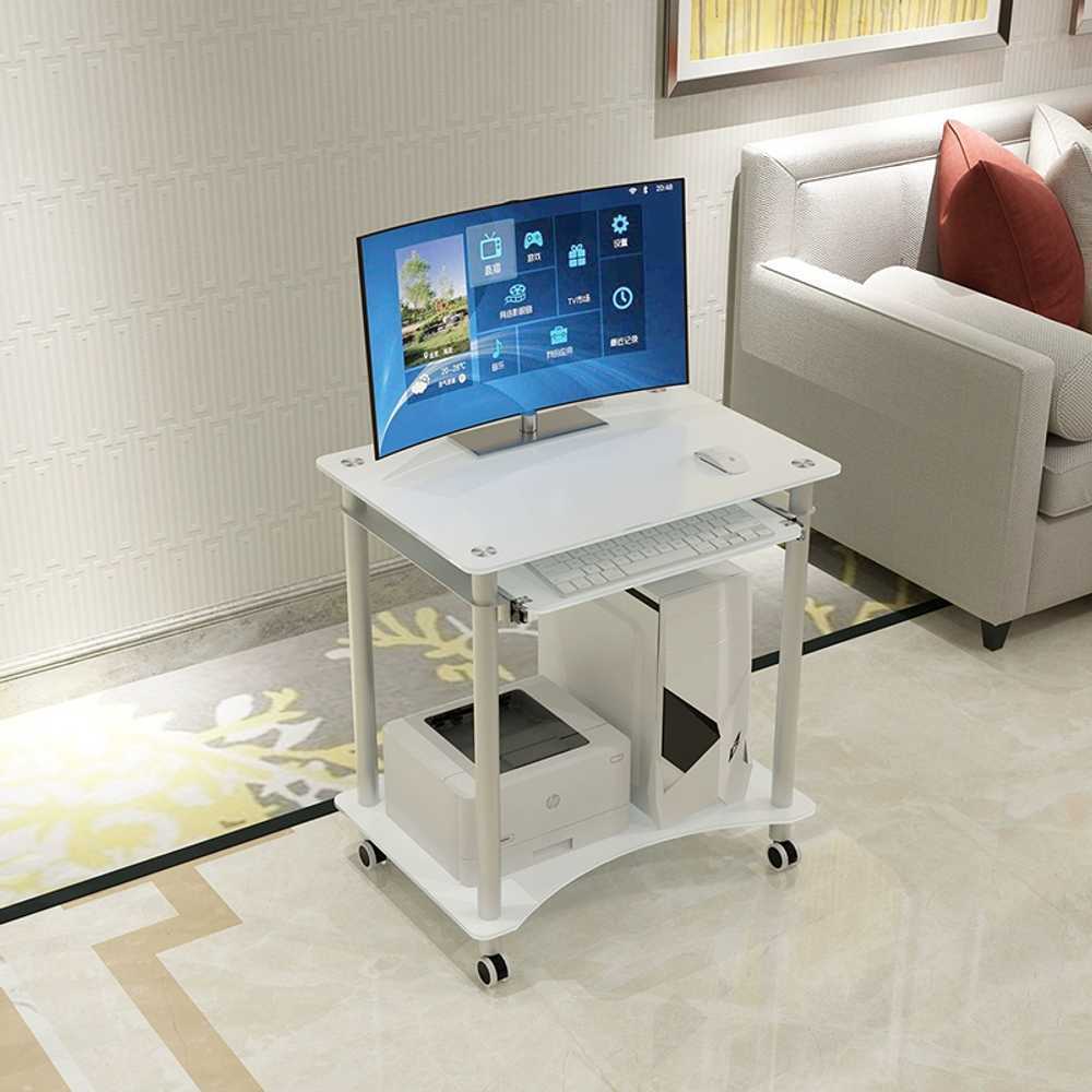 이동식 컴퓨터 책상 원룸 선반 철제 가정용 PC 학생 60cm - 상세 이미지 2