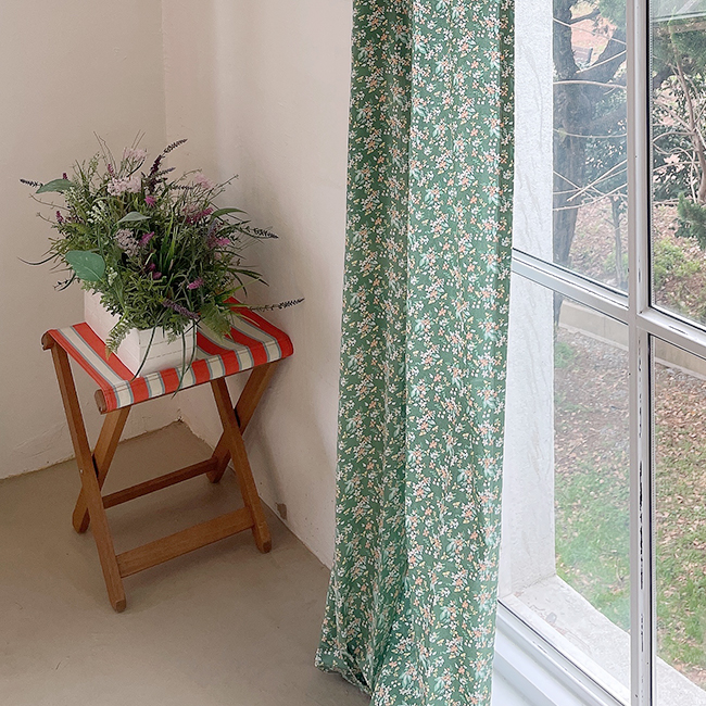바이아미 스무드 잔꽃 플라워 빈티지 아이방 커튼 맞춤 제작