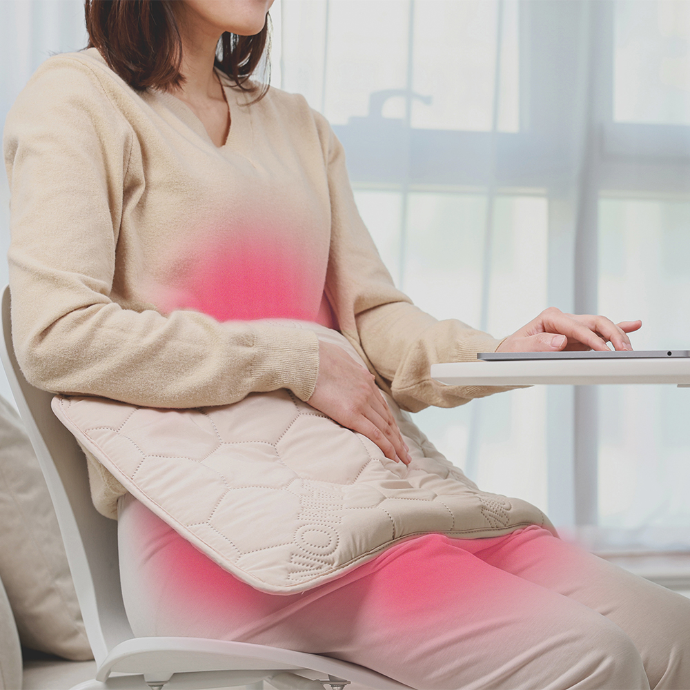 잠온 원적외선 온열찜질기 찜질팩 전기핫팩 찜질기 황토 돌 생리통 허리 배 복부 무릎 베이지