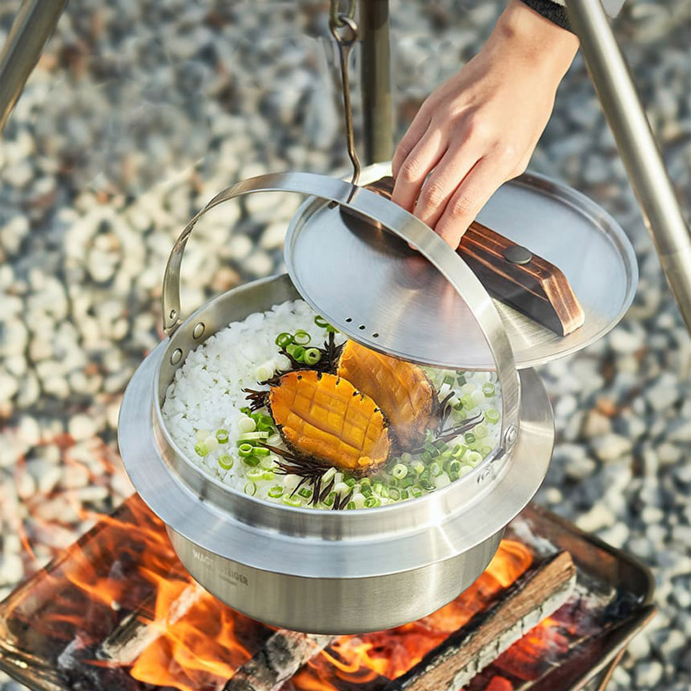 캠핑코펠 통3중 아웃백칼드런 스텐 냄비 세트 반합 뚜껑 손잡이 백패킹 차박 취사 16cm - 상세 이미지 3