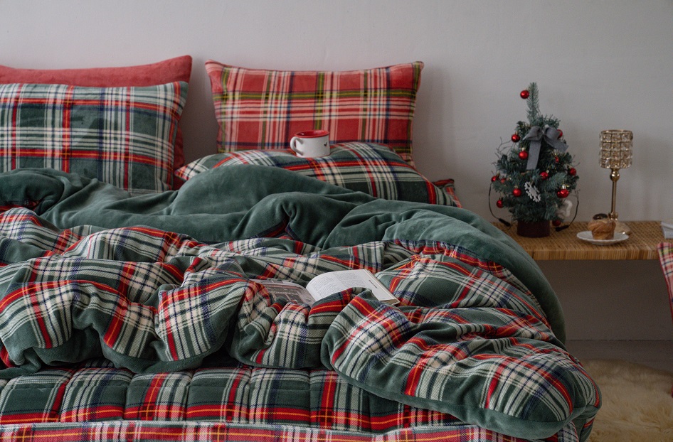 겨울 극세사 이불 차렵 알러지케어 그린