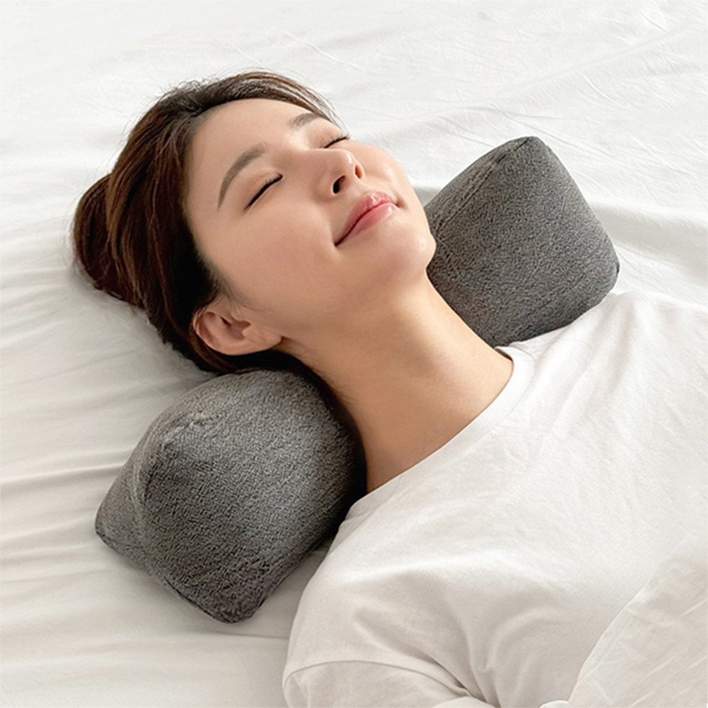 누아 메밀 경추베개 거북목 일자목 경추목베개 미니 숯그레이