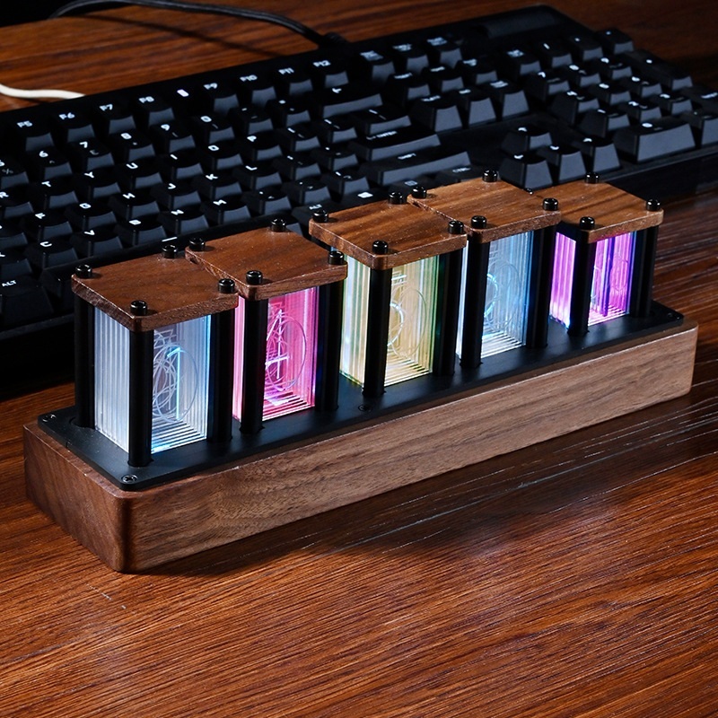 LED 진공관시계 탁상 테이블 인테리어 데스크테리어 RGB - 메인 이미지