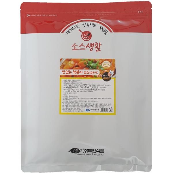 두원식품 맛있는 떡볶이 소스 1kg (순한맛) 1개 : 현스 컴퍼니