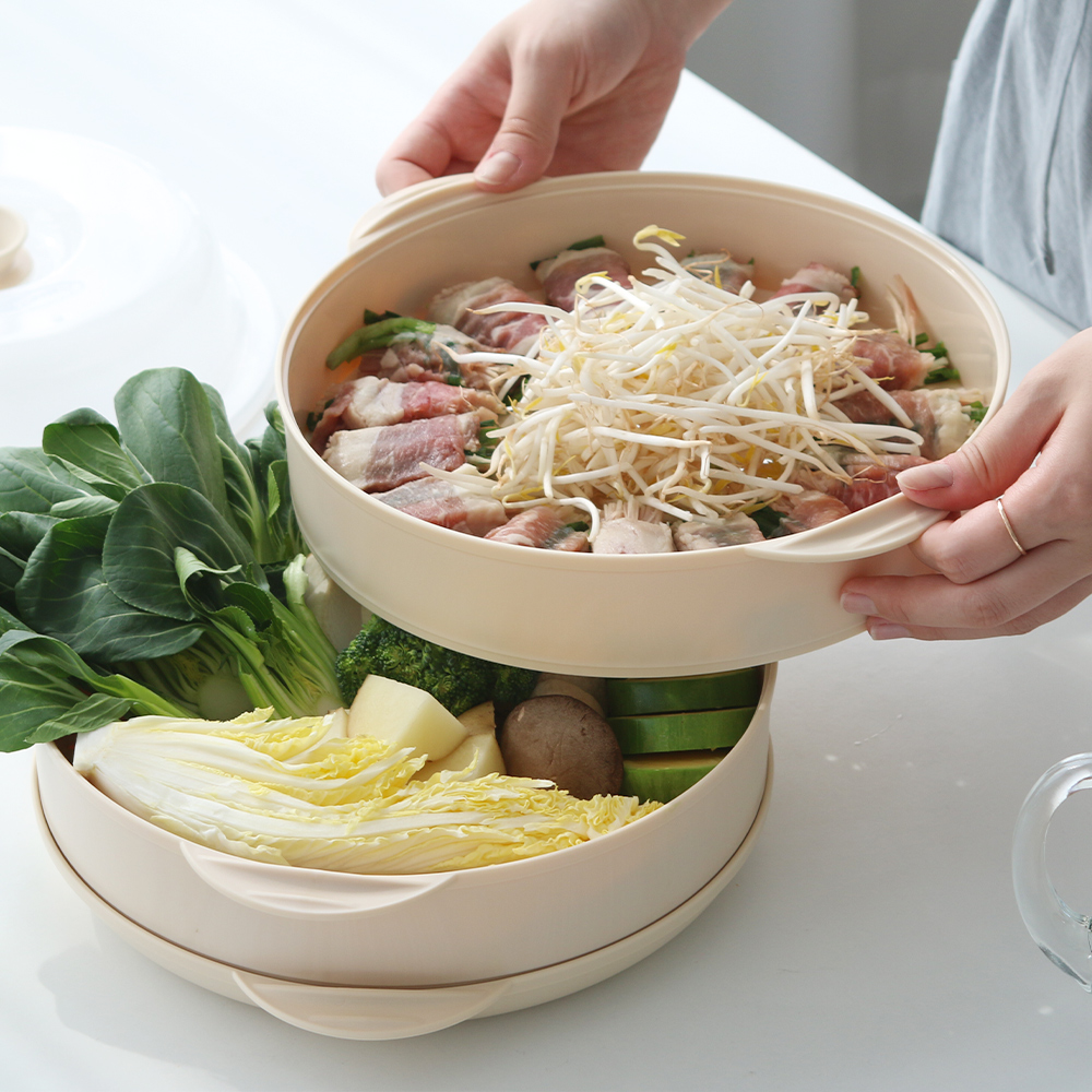 국내산 전자레인지 대형 스팀 2단 찜기 만능 다용도 전자렌지 찜기 - 상세 이미지 3