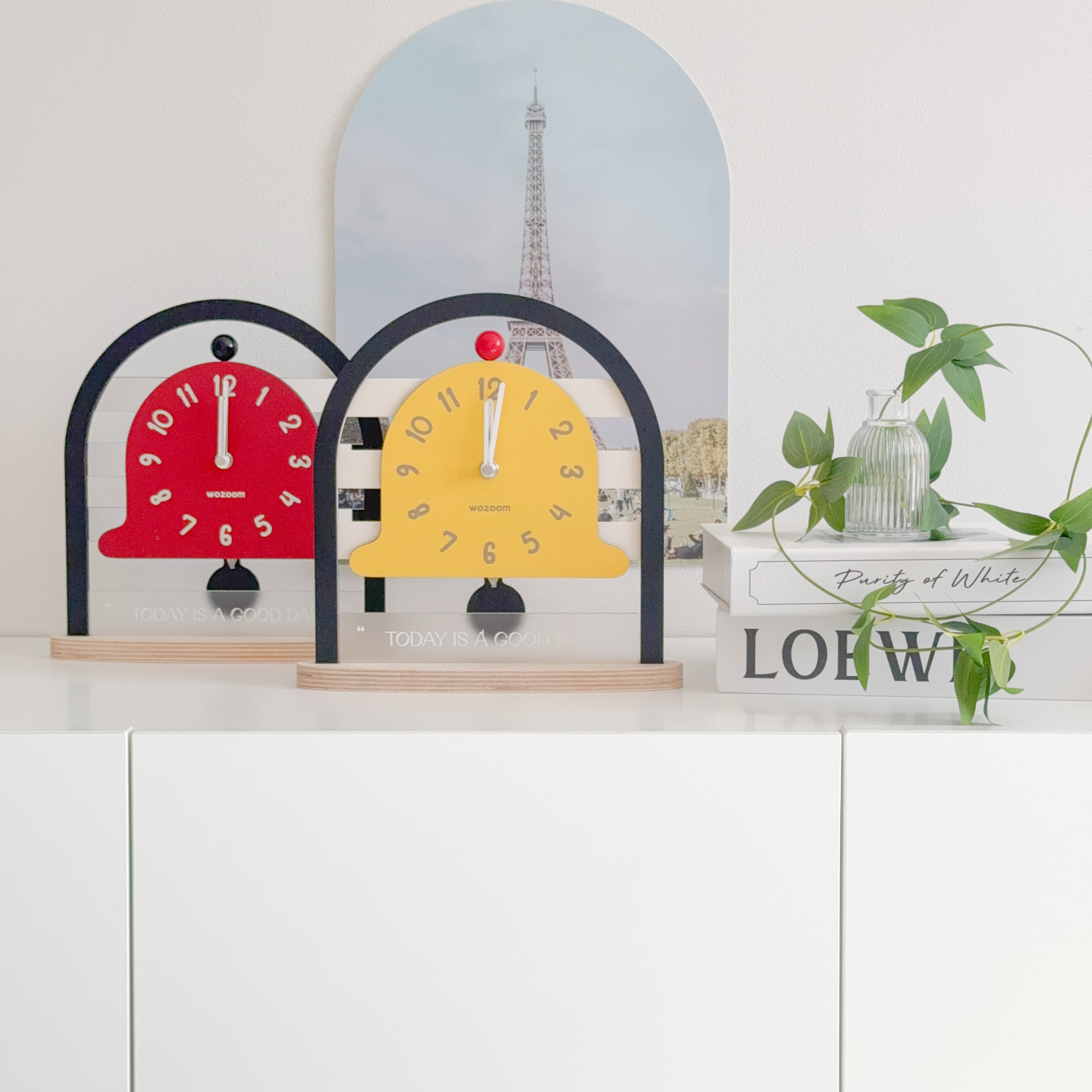 로즈소녀하우스 진동벨 인테리어 무소음 탁상시계