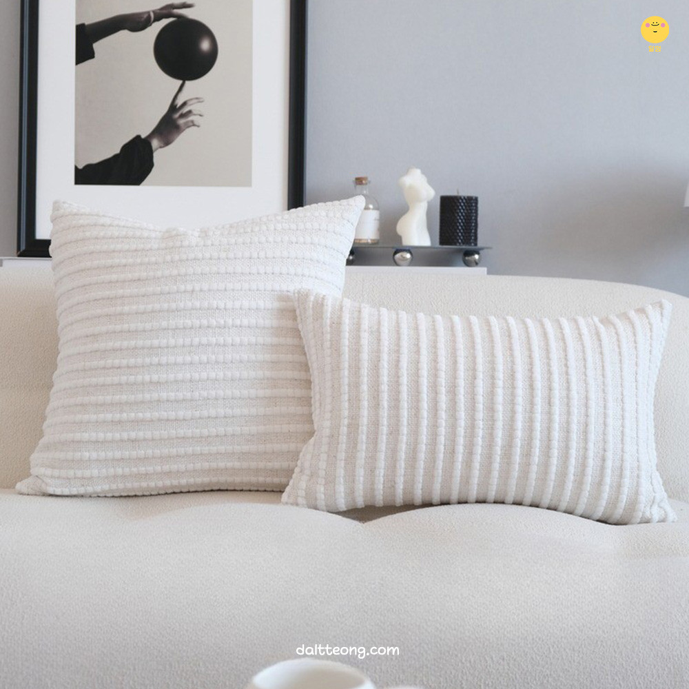 달떵 북유럽 화이트 버블 거실 쇼파 쿠션 커버 고급 패브릭 인테리어