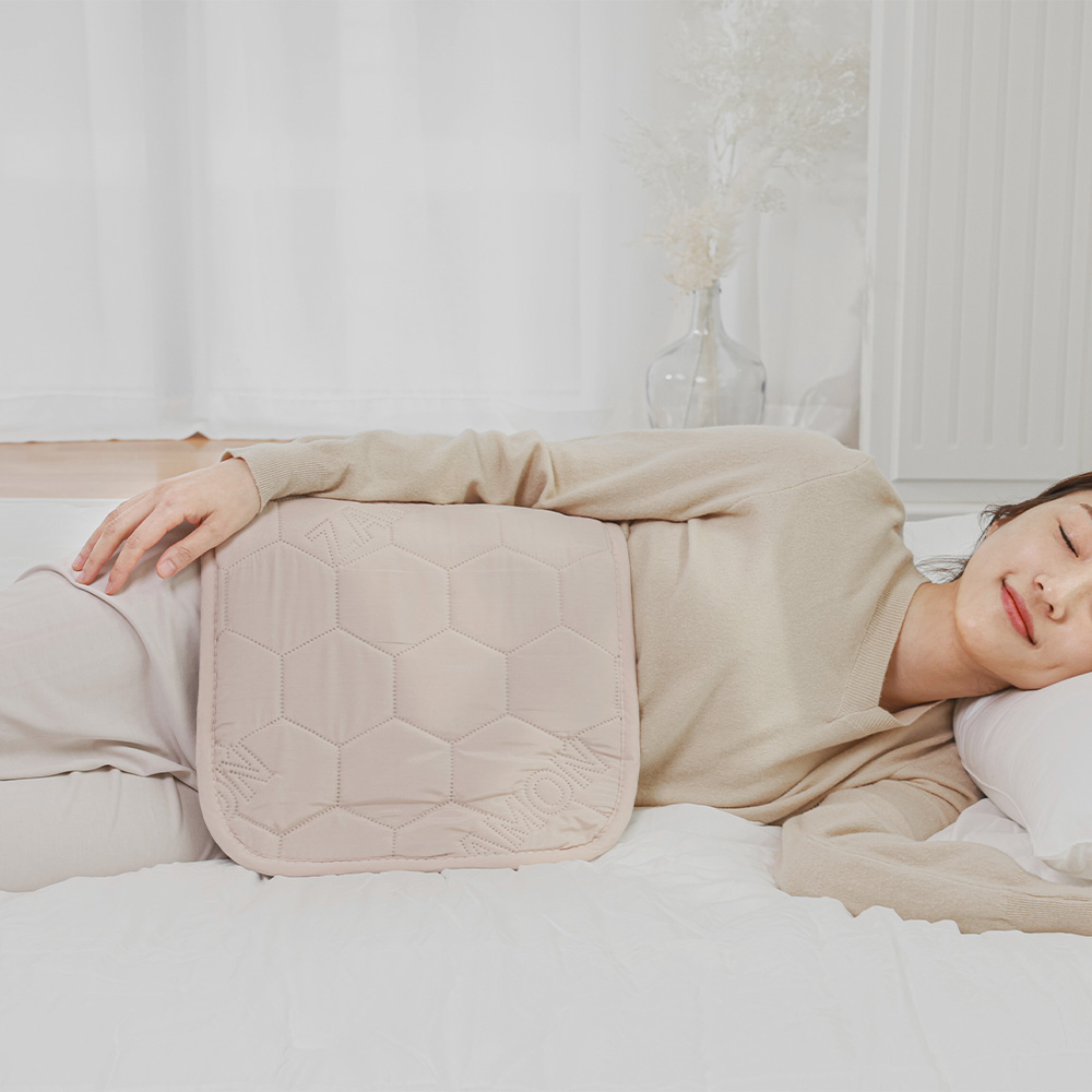 잠온 원적외선 온열찜질기 찜질팩 전기핫팩 찜질기 황토 돌 생리통 허리 배 복부 무릎 베이지