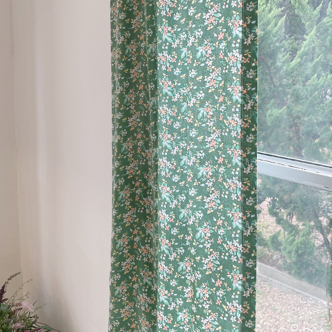 바이아미 스무드 잔꽃 플라워 빈티지 아이방 커튼 맞춤 제작