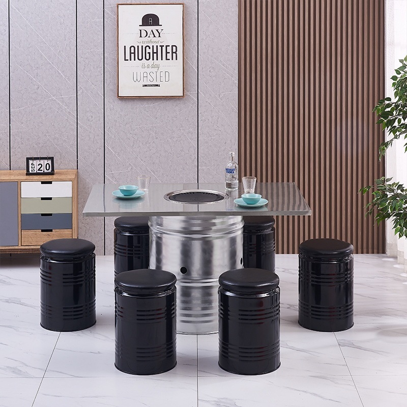 고기집테이블 드럼통테이블 고깃집 식탁 삼겹살 야외 바베큐