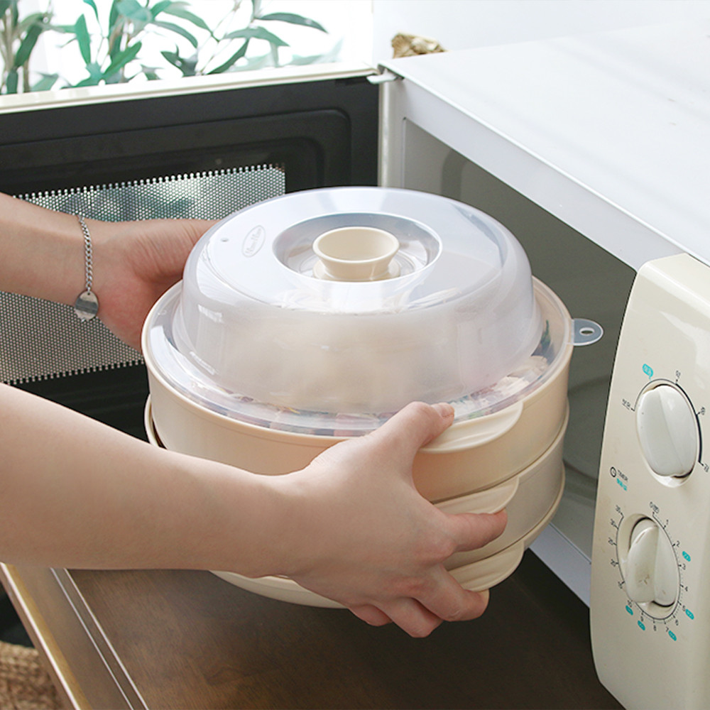 국내산 전자레인지 대형 스팀 2단 찜기 만능 다용도 전자렌지 찜기
