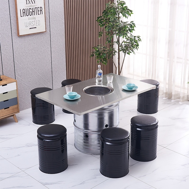 고기집테이블 드럼통테이블 고깃집 식탁 삼겹살 야외 바베큐