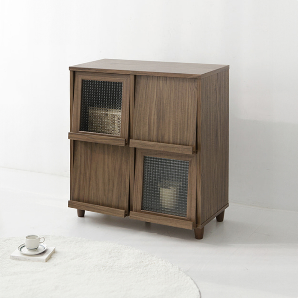 필몬 수납장 4문 9380 810x400x920mm, 2단, 미들브라운 0824.7108 - 상세 이미지 3