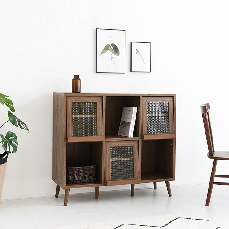 필몬 콘솔수납장 3문 PUM100110F 1085x390x975mm, 2단, 미들브라운 5088.1401