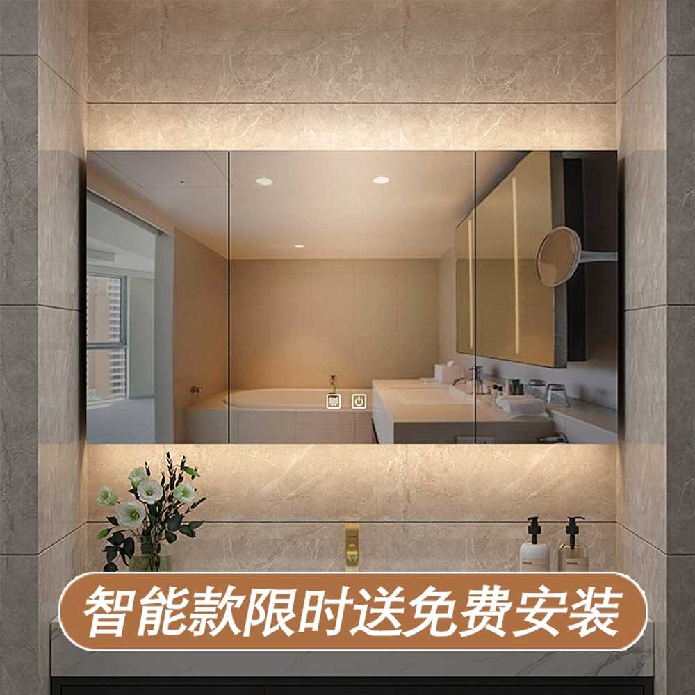 욕실 상부장 거울장 벽걸이 플랩장 도어장 여닫이문 70cm 일반형 원목색 - 상세 이미지 5