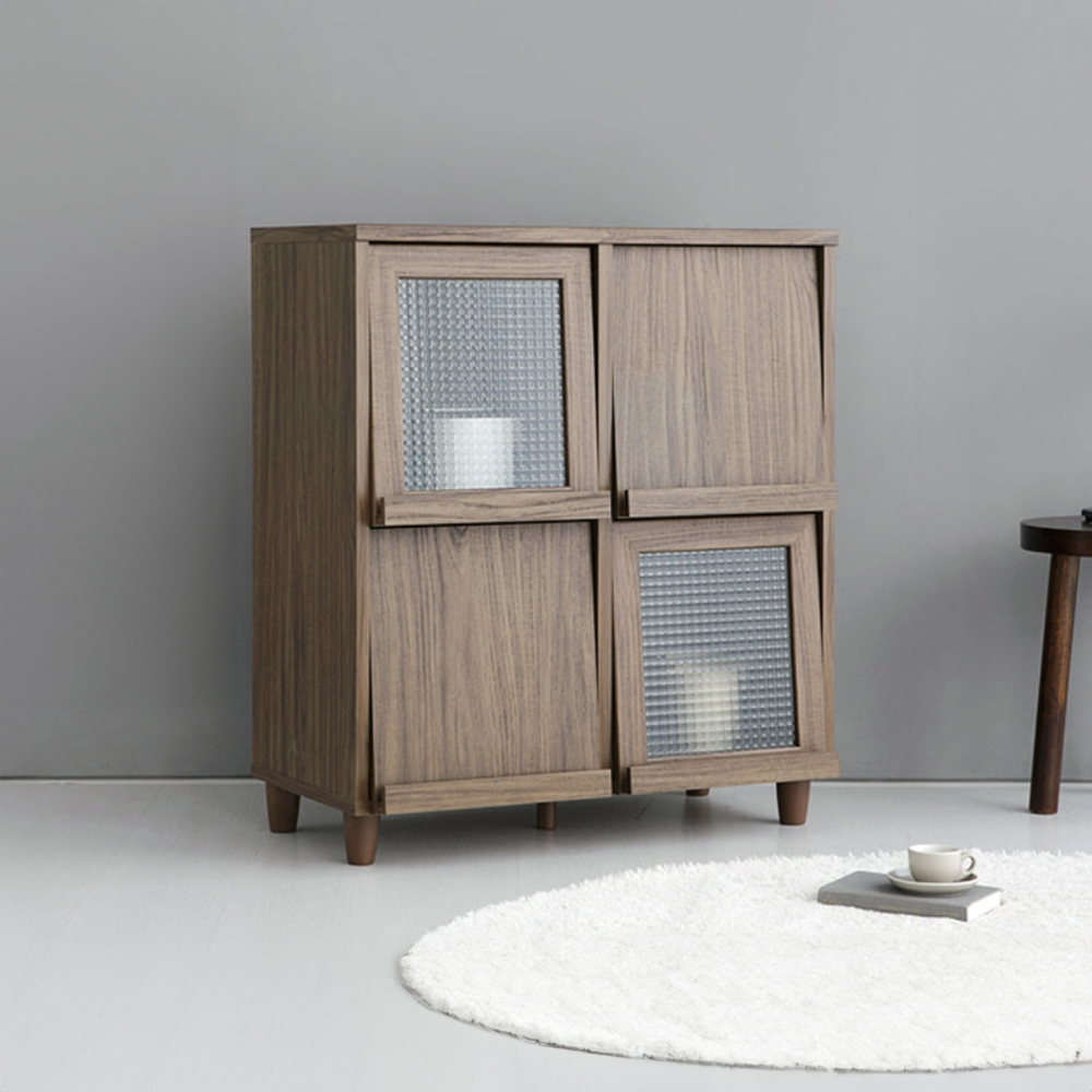 필몬 수납장 4문 9380 810x400x920mm, 2단, 미들브라운 0824.7108 - 상세 이미지 5