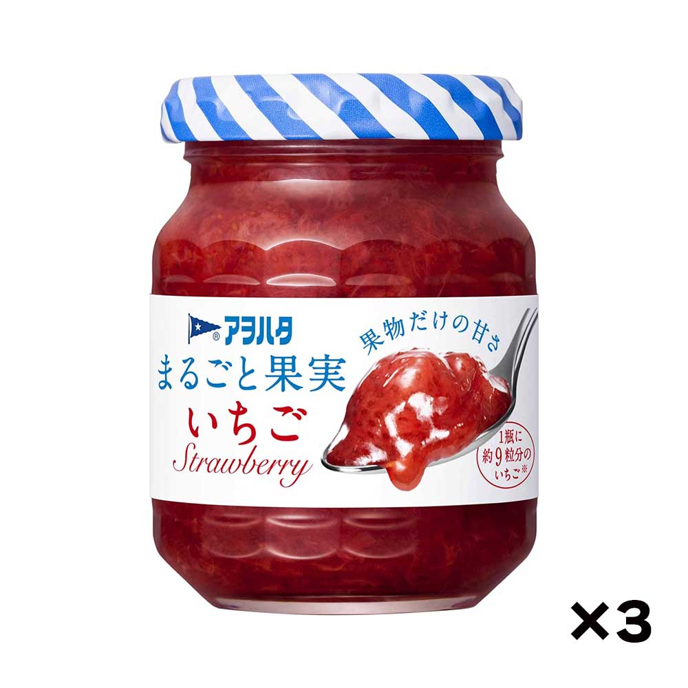 아오하타 통째로 과실 잼 딸기 125g 3개세트