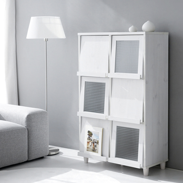 필몬 수납장 6문 NFM13280F 세로형 807x400x1330mm, 3단, 화이트파인베니어 4746.9687 - 상세 이미지 5