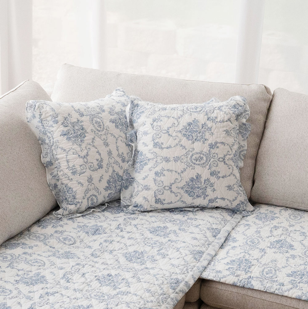 마벨로제 앤틱 사계절 면 쇼파패드 미끄럼방지 소파매트 그레이 2인