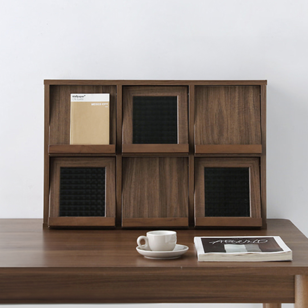 필몬 미니수납장 6문 NFM4262H 가로형 620x235x420mm, 2단, 미들브라운 7586.7977 - 상세 이미지 2