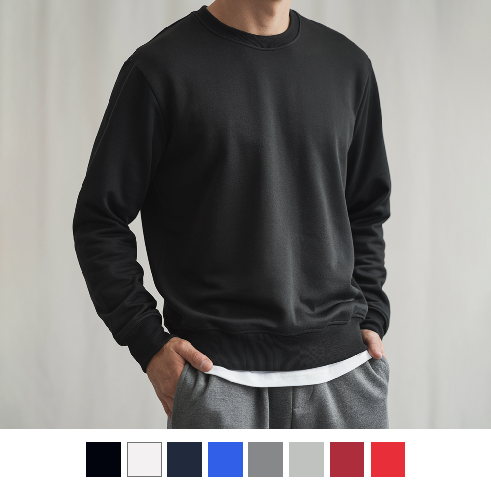 남자 맨투맨 무지 라운드 빅사이즈 긴팔티 남녀공용