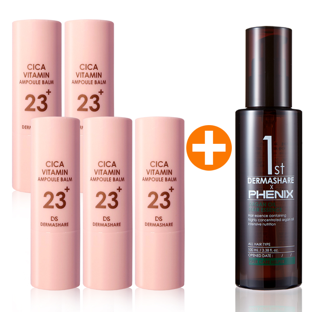 멀티밤 주름케어 광채스틱 보습 탄력 시카 비타민 앰플밤 5개+헤어에센스 100ml - 메인 이미지