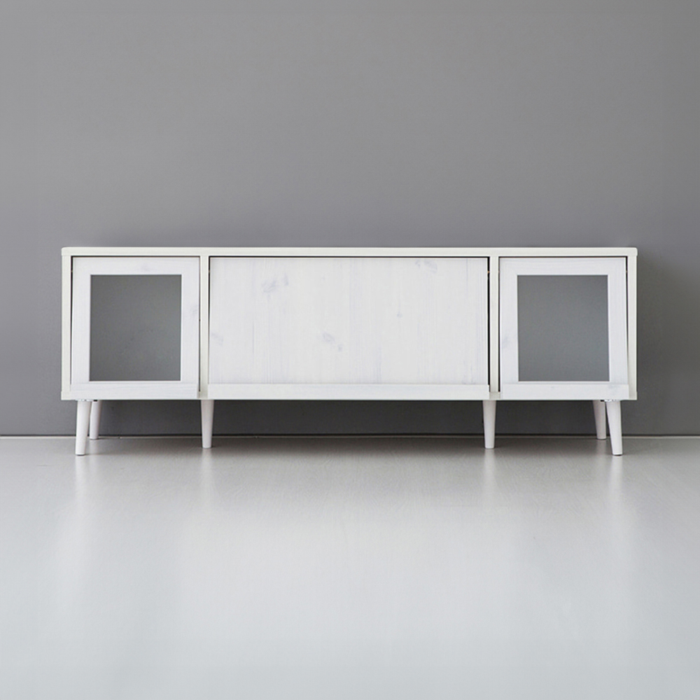 필몬 TV거실장 3문 58160 1600x400x580mm, 화이트파인베니어 0330.4315