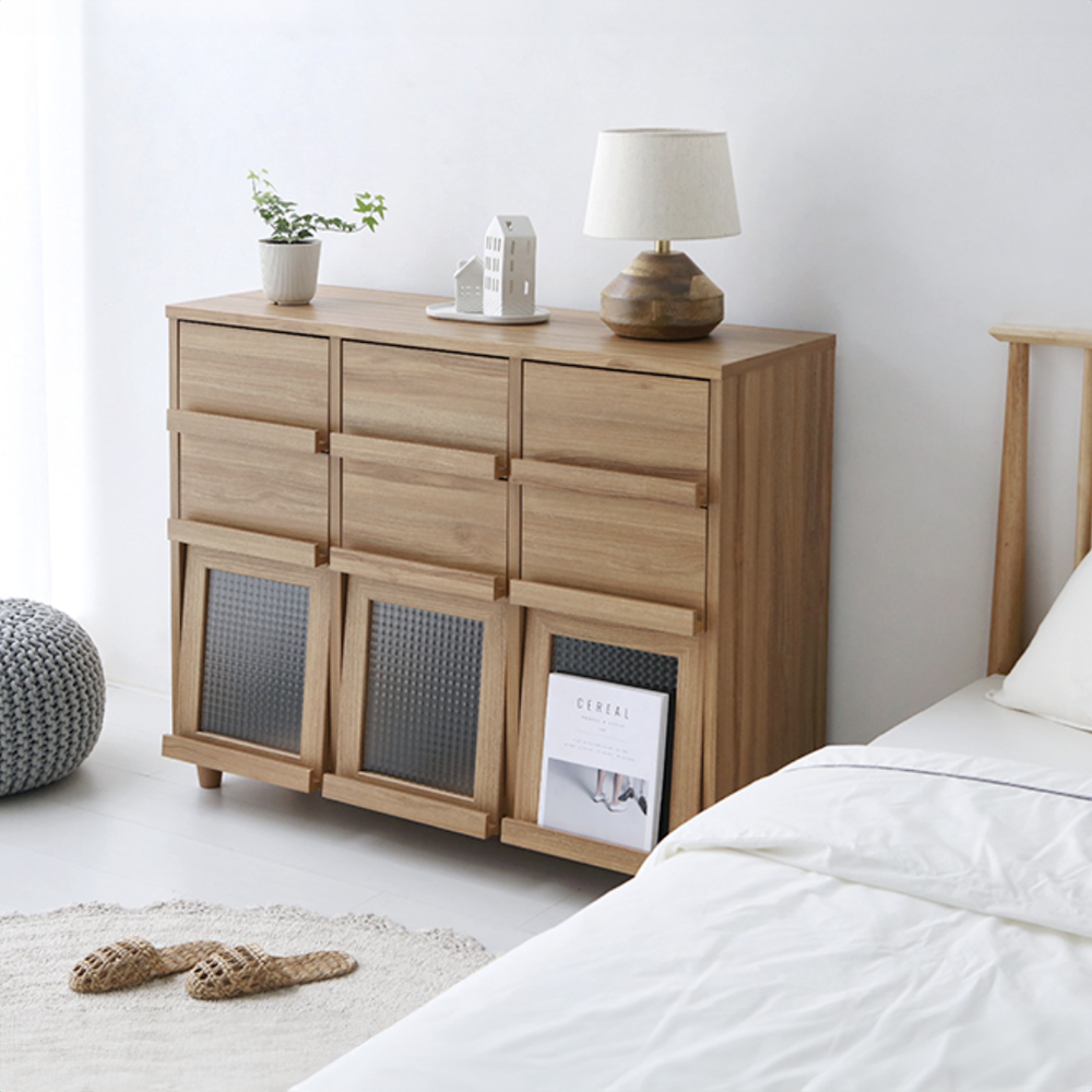 필몬 수납장 3문6서랍 NFM92111H 1115x395x920mm, 3단, 캄포어베니어 3228.0051 - 상세 이미지 3
