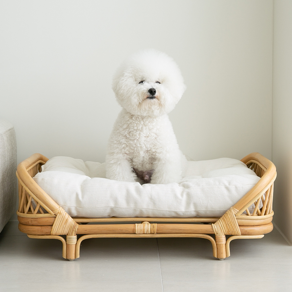 에스닉 라탄 강아지침대 쇼파 고양이해먹 애견 펫베드 반려견 방석