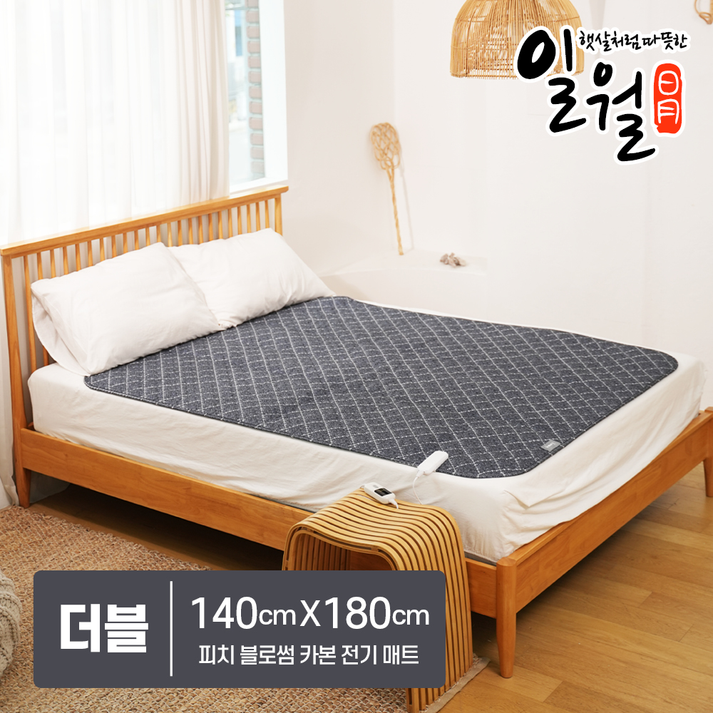 일월 카본 탄소매트 전자파없는 전기요 워셔블 피치 블로썸 - 상품 이미지
