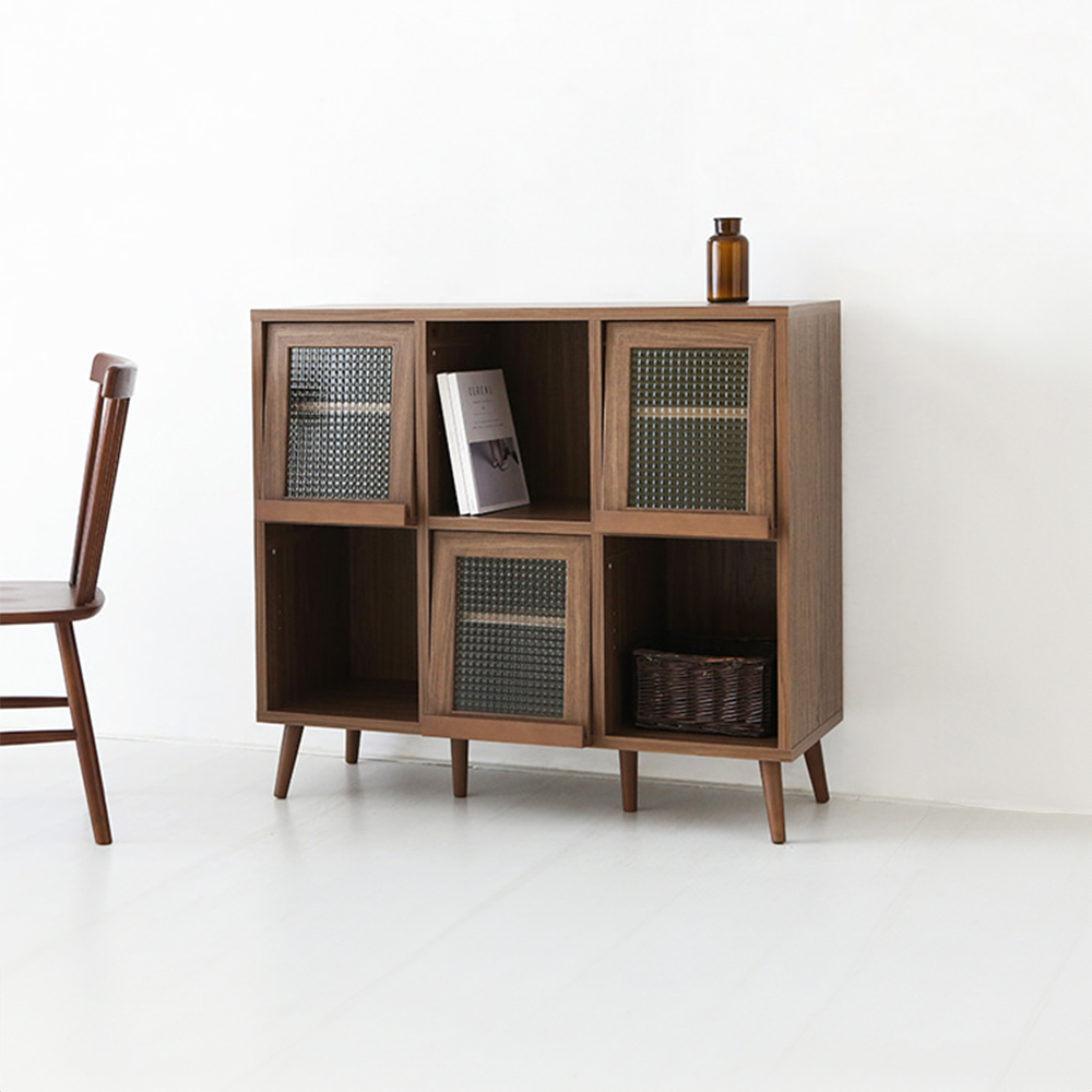 필몬 콘솔수납장 3문 PUM100110F 1085x390x975mm, 2단, 미들브라운 5088.1401