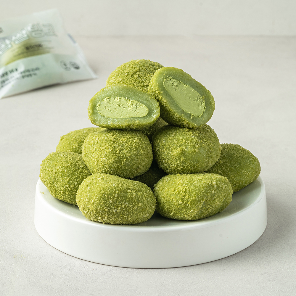 생크림 찹쌀떡 말차크림 1상자 35g x 8봉 간식 냉동 모찌 선물 - 상세 이미지 4