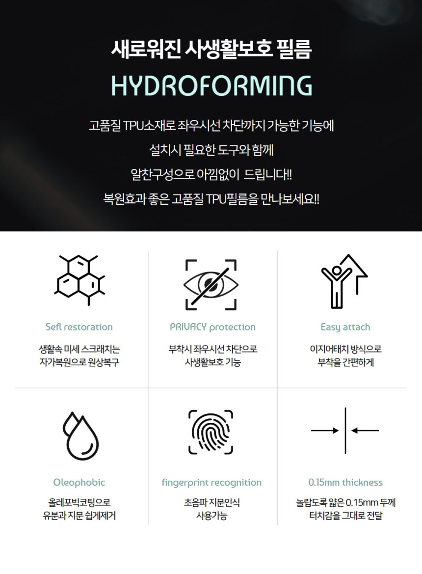 좌우시선차단 사생활보호 액정보호 필름 갤럭시S25 엣지, 3매입 - 상세 이미지 5