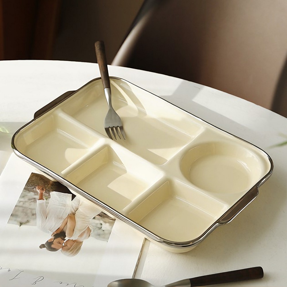 도자기 예쁜 5구 식판 가정용 세라믹 개인 1인 어른 도기 성인 다이어트 급식