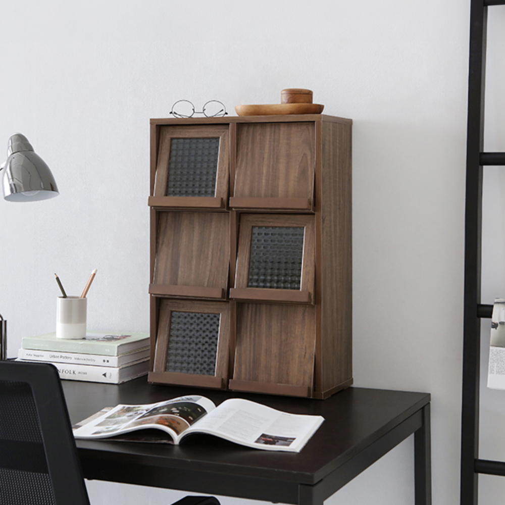 필몬 미니수납장 6문 NFM6242V 세로형 165x165x145mm, 3단, 미들브라운 7118.2844 - 상세 이미지 4