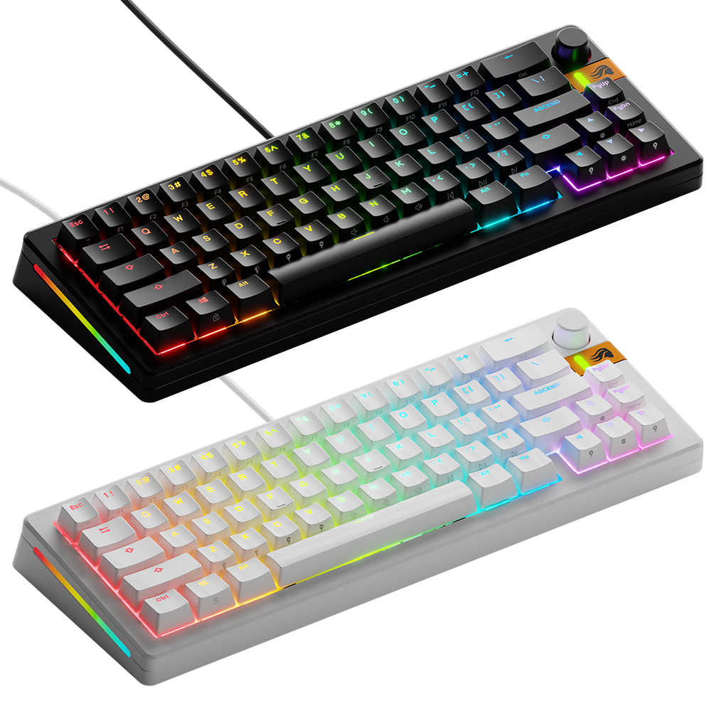 글로리어스 GMMK3 HE 65% Prebuilt 커스텀 래피드 트리거 유선 게이밍 키보드(블랙/화이트) - 메인 이미지