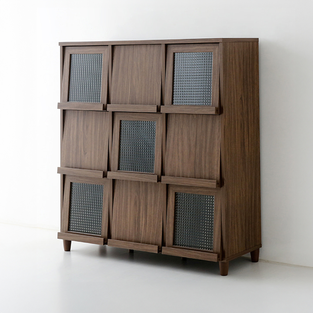 필몬 수납장 9문 NFM132120 1200x450x1330mm, 3단, 미들브라운 7326.8332 - 상세 이미지 2