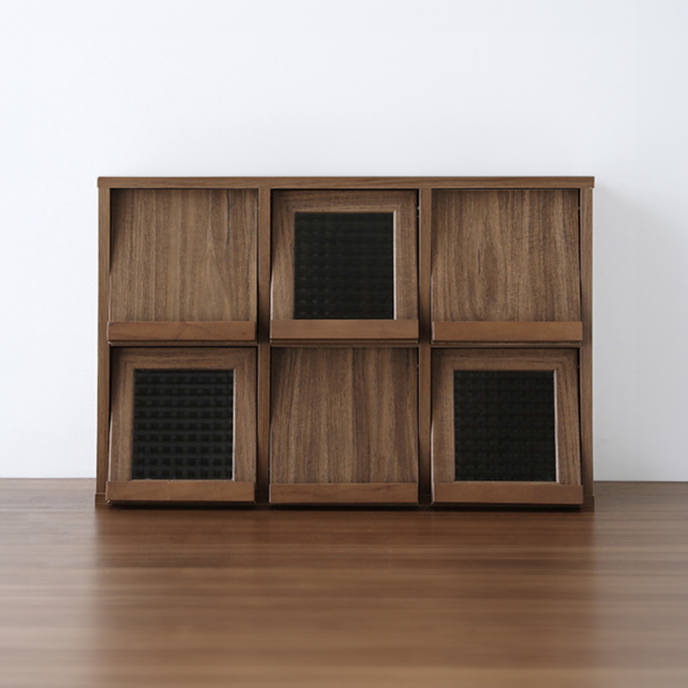 필몬 미니수납장 6문 NFM4262H 가로형 620x235x420mm, 2단, 미들브라운 7586.7977 - 메인 이미지