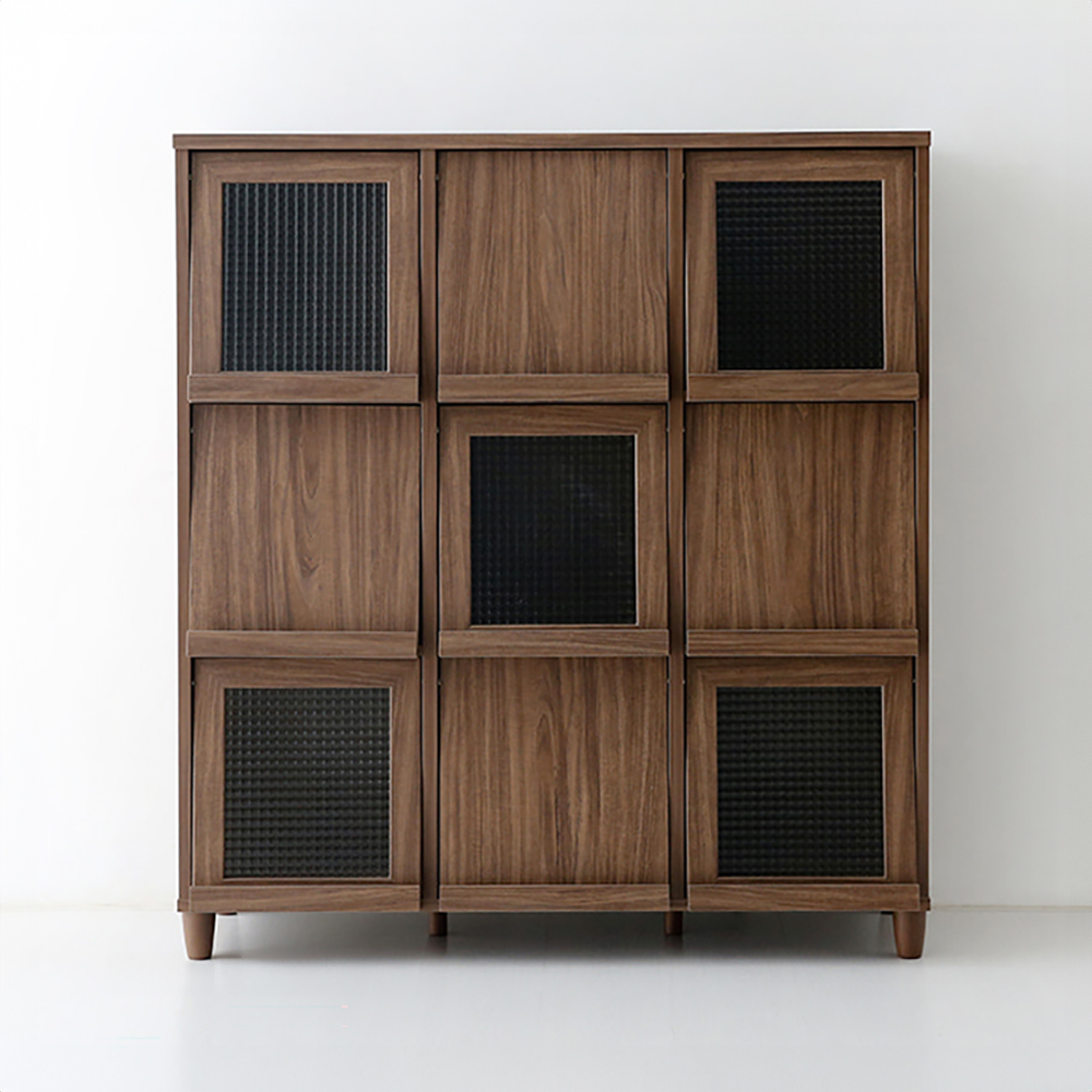 필몬 수납장 9문 NFM132120 1200x450x1330mm, 3단, 미들브라운 7326.8332