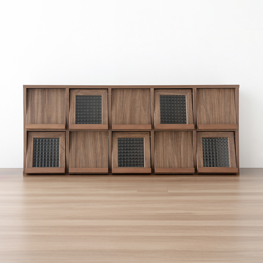 필몬 미니수납장 10문 NFM42102 1020x235x420mm, 2단, 미들브라운 6656.2701 - 상세 이미지 3